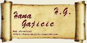 Hana Gajičić vizit kartica